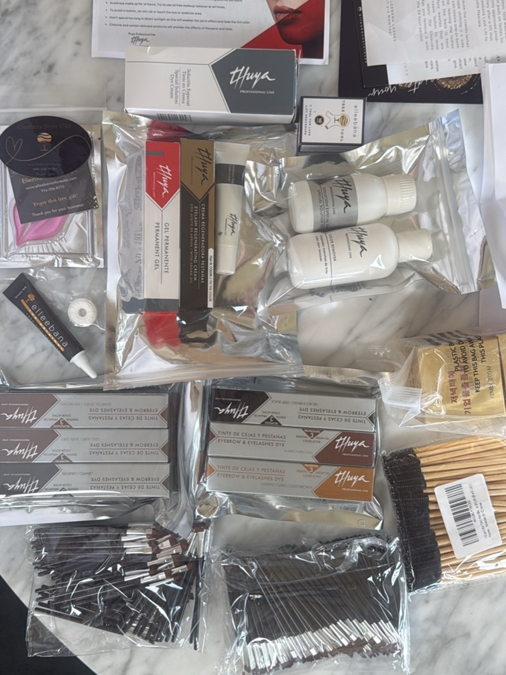 Thuya Professional Line Brow & Lash Tint Kit - White, Black, Brown